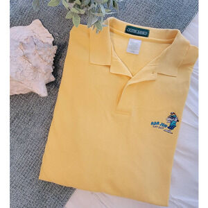 Vintage Men's XL Ron Jon's Surf Shop Shark Golf yellow polo shirt